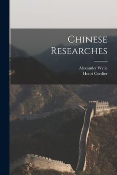 portada Chinese Researches (en Inglés)
