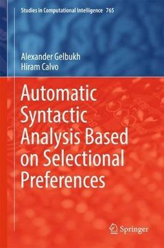 portada Automatic Syntactic Analysis Based on Selectional Preferences (Studies in Computational Intelligence)