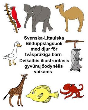 portada Svenska-Litauiska Bilduppslagsbok med djur för tvåspråkiga barn 