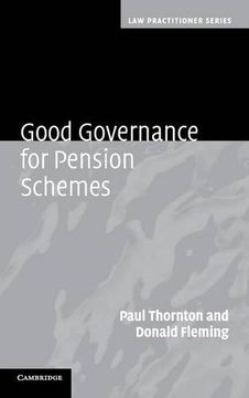 portada Good Governance for Pension Schemes Hardback (Law Practitioner Series) (en Inglés)
