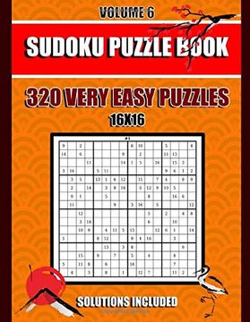 portada Sudoku Puzzle Book: 320 Very Easy Puzzles,16X 16, Solutions Included, Volume 6, (8. 5 x 11 in) (en Inglés)