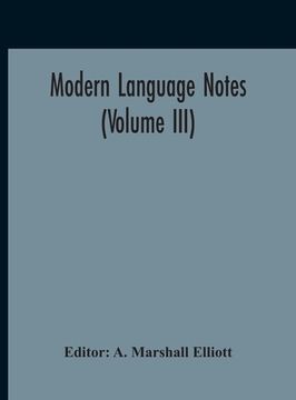portada Modern Language Notes (Volume III)