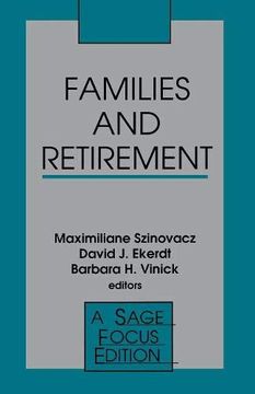 portada Families and Retirement (Sage Focus Editions) (en Inglés)