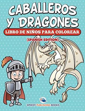 portada Caballeros y Dragones Libro de Niños Para Colorear