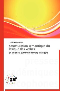 portada Structuration Semantique Du Lexique Des Verbes