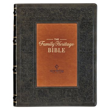 portada NLT Family Heritage Bible, Large Print Family Devotional Bible for Study, New Living Translation Holy Bible Faux Leather Flexible Cover, Additional In (en Inglés)