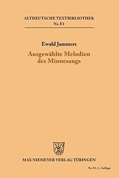 portada Ausgewählte Melodien des Minnesangs (Altdeutsche Textbibliothek) 