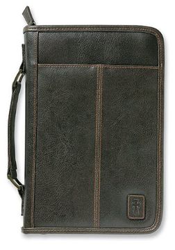 portada Aviator Leather-Look Brown Extra Large Book and Bible Cover (en Inglés)