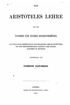 portada Des Aristoteles Lehre von den Äussern und Innern Sinnesvermögen Inauguraldissertation (German Edition)
