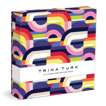portada Trina Turk 500 Piece Double Sided Puzzle With Shaped Pieces From Galison - Colorful Puzzle With 15 Shaped Pieces, Featuring the art of Trina Turk, Thick and Sturdy Pieces, Challenging Family Activity