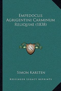 portada Empedoclis Agrigentini Carminum Reliquiae (1838) (en Latin)