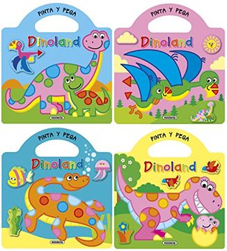 portada Pinta y Pega Dinoland (4 Títulos) (in Spanish)