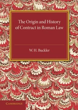 portada The Origin and History of Contract in Roman law (in English)