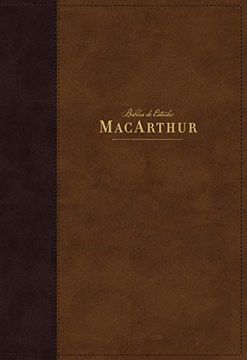 portada Nbla Biblia de Estudio Macarthur, Leathersoft, Café, Interior a dos Colores, con Índice