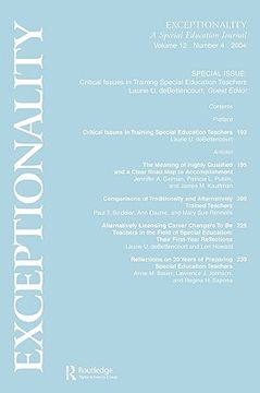 portada critical issues in training special education teachers: a special issue of exceptionality (en Inglés)