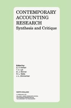 portada contemporary accounting research: synthesis and critique