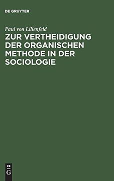 portada Zur Vertheidigung der Organischen Methode in der Sociologie (in German)