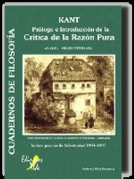 portada Kant: Prólogo en introducción de la Crítica de la Razón Pura