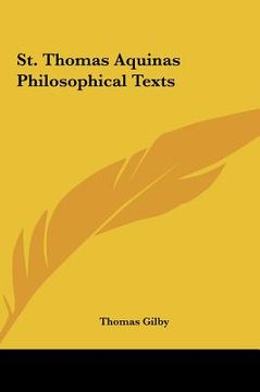 portada st. thomas aquinas philosophical texts (en Inglés)