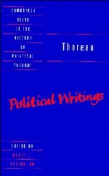 portada Thoreau: Political Writings Hardback (Cambridge Texts in the History of Political Thought) (in English)