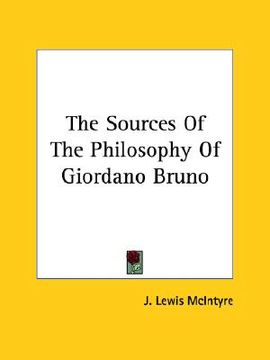 portada the sources of the philosophy of giordano bruno (en Inglés)