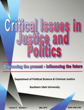 portada Critical Issues in Justice and Politics V6N1 (in English)