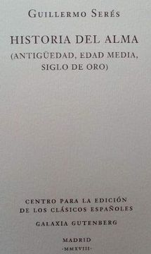 portada Historia del Alma (Antigüedad, Edad Media, Siglo de Oro).