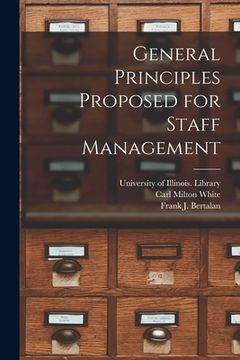 portada General Principles Proposed for Staff Management (in English)