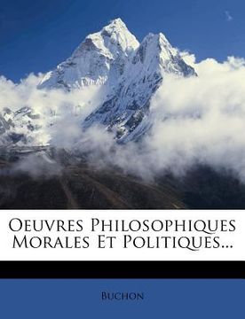 portada Oeuvres Philosophiques Morales Et Politiques... (in French)