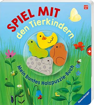 portada Spiel mit den Tierkindern! Mein Buntes Holzpuzzle-Buch (en Alemán)