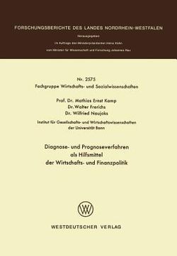 portada Diagnose- Und Prognoseverfahren ALS Hilfsmittel Der Wirtschafts- Und Finanzpolitik (en Alemán)