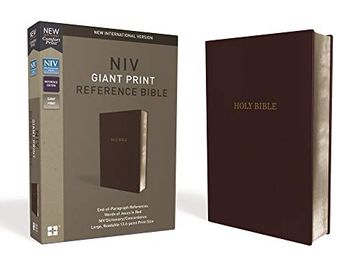 portada Niv, Reference Bible, Giant Print, Leather-Look, Burgundy, red Letter Edition, Indexed, Comfort Print (en Inglés)