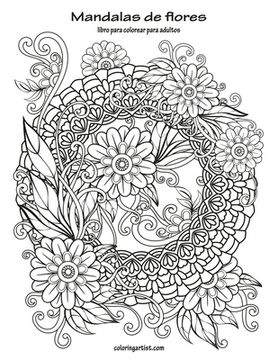 portada Mandalas de Flores Libro Para Colorear Para Adultos