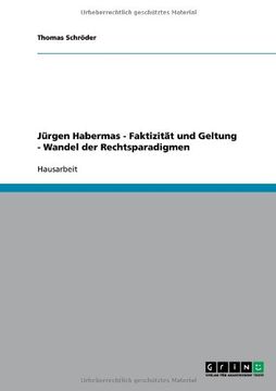 portada Jürgen Habermas - Faktizität und Geltung - Wandel der Rechtsparadigmen