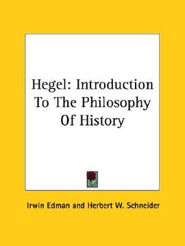 portada hegel: introduction to the philosophy of history (in English)