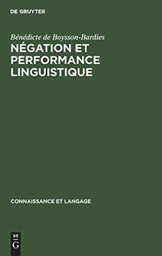 portada Négation et Performance Linguistique (en Francés)