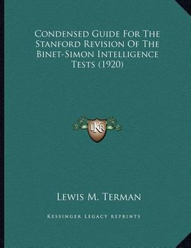 portada condensed guide for the stanford revision of the binet-simon intelligence tests (1920) (en Inglés)