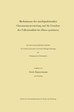 portada Mechanismus der nondisjunktionalen Chromosomenverteilung und die Ursachen der Pollensterilität bei Rhoeo spathacea (German Edition)
