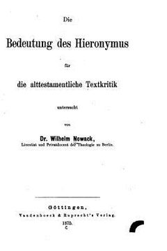 portada Die Bedeutung des Hieronymus für die alttestamentliche Textkritik (in German)
