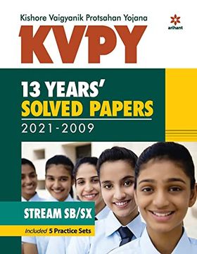 portada Kvpy 13 Years Solved Papers 2021-2009 Stream Sb/Sx (en Inglés)