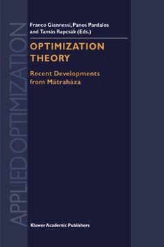 portada optimization theory: recent developments from m trah za (en Inglés)