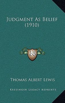 portada judgment as belief (1910)