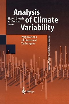 portada analysis of climate variability: applications of statistical techniques (en Inglés)