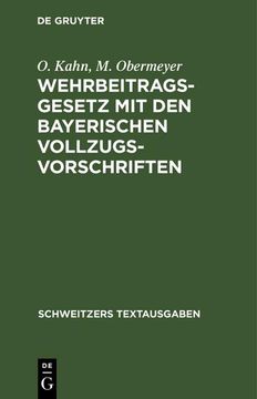 portada Wehrbeitragsgesetz mit den Bayerischen Vollzugsvorschriften (in German)