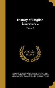 portada History of English Literature ..; Volume 2