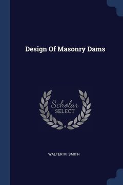 portada Design Of Masonry Dams (en Inglés)