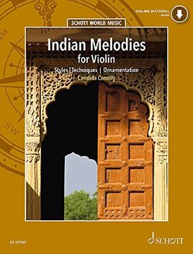 portada Indian Melodies for Violin: Styles Book/Audio Online (en Inglés)