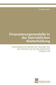 portada Finanzierungsmodelle in Der Betrieblichen Weiterbildung