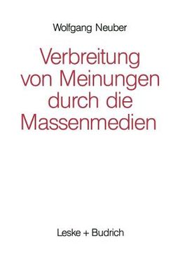 portada Verbreitung Von Meinungen Durch Die Massenmedien (in German)