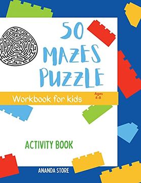 portada Maze Puzzle Book for Kids: 50 Mazes for Kids Ages 4-8: Maze Activity Book | 4-6, 6-8 | Workbook for Mazes Puzzle 
